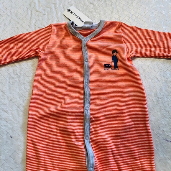 Petit Bateau**Orange Footed Onesie Baby PJ**3 Mo. - Picture 3 of 5
